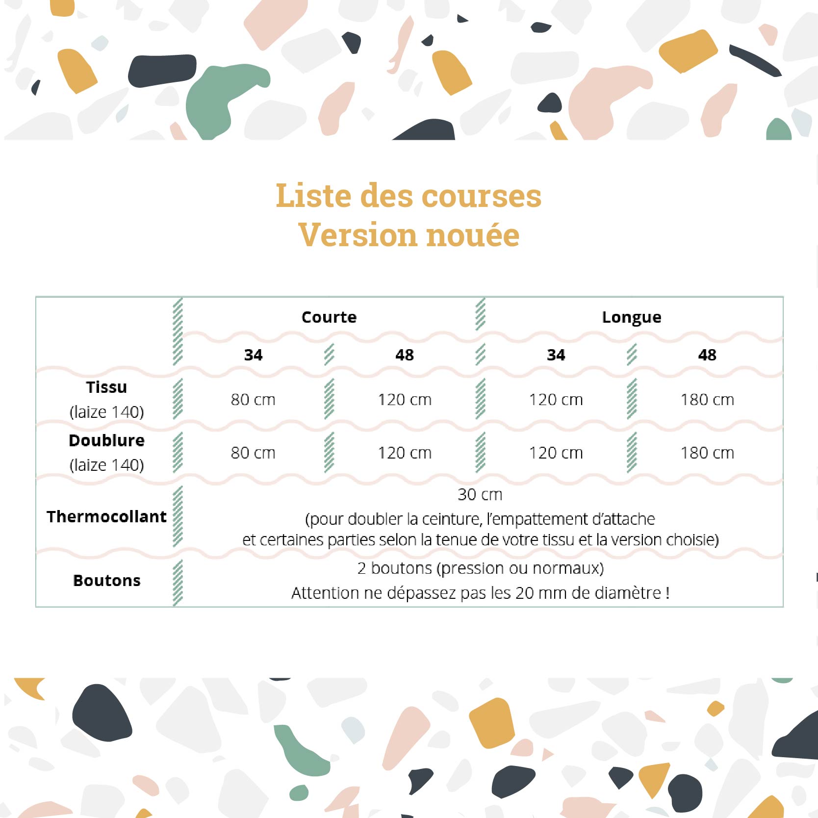 Liste des courses version nouée