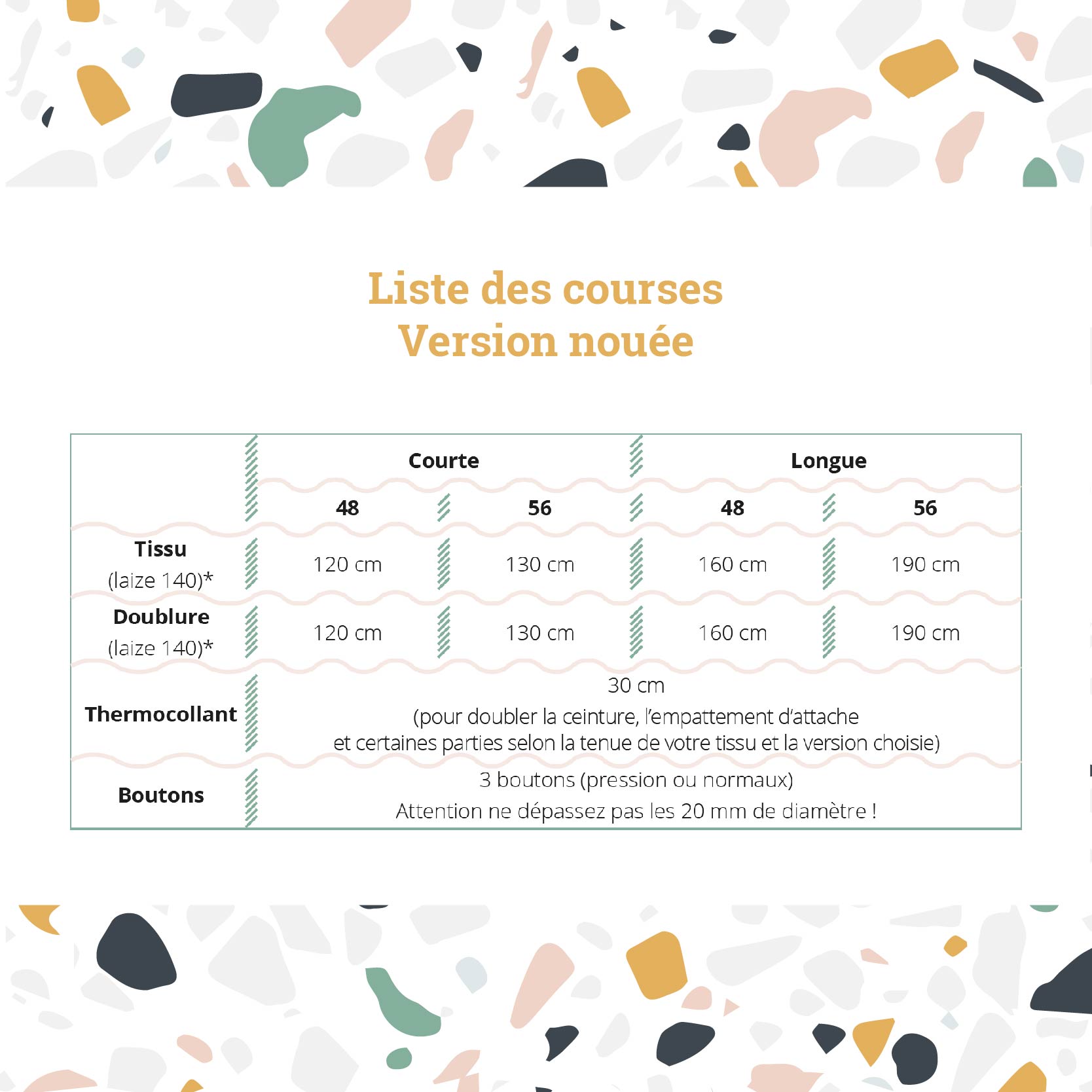 Liste des courses - nouée