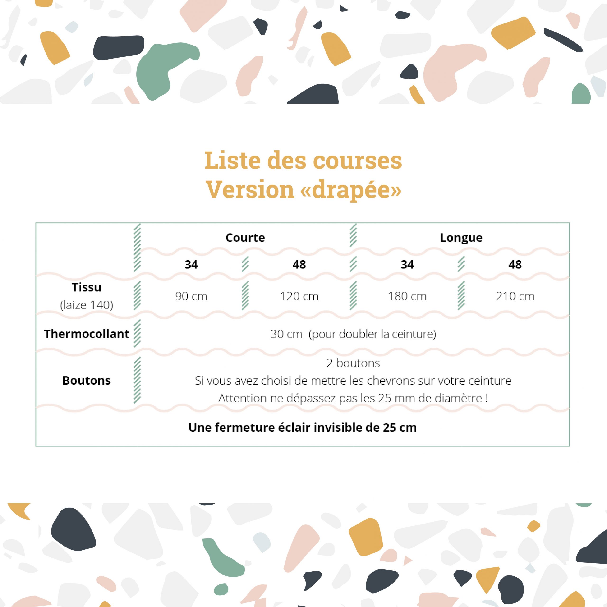 liste de course version drapée