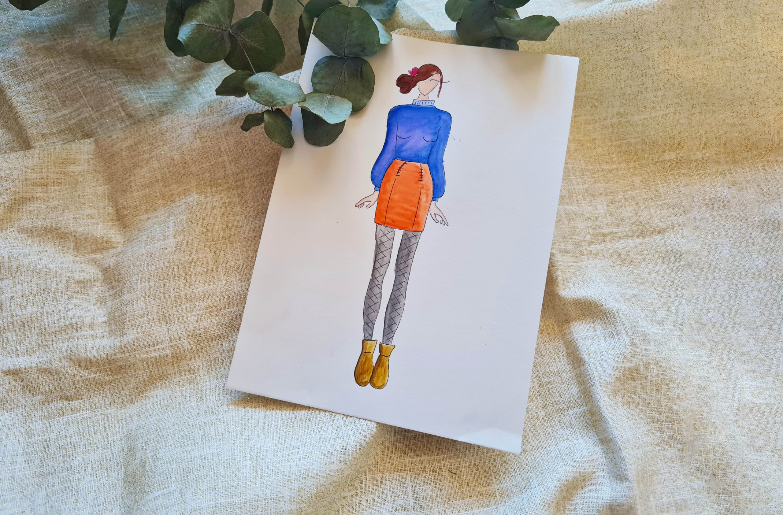 Croquis jupe Arbanaise avec des zips