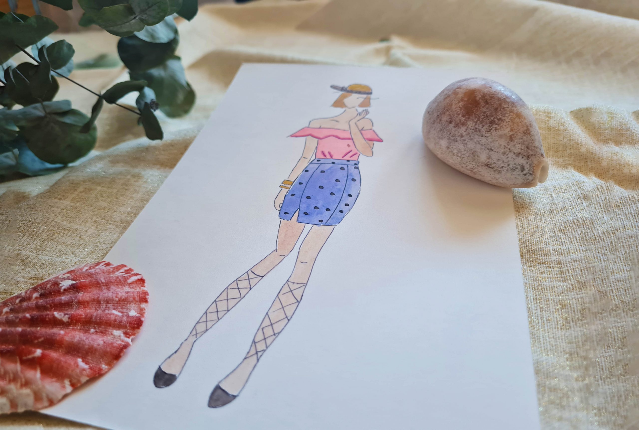 Croquis Jupe Arbanaise avec ceinture