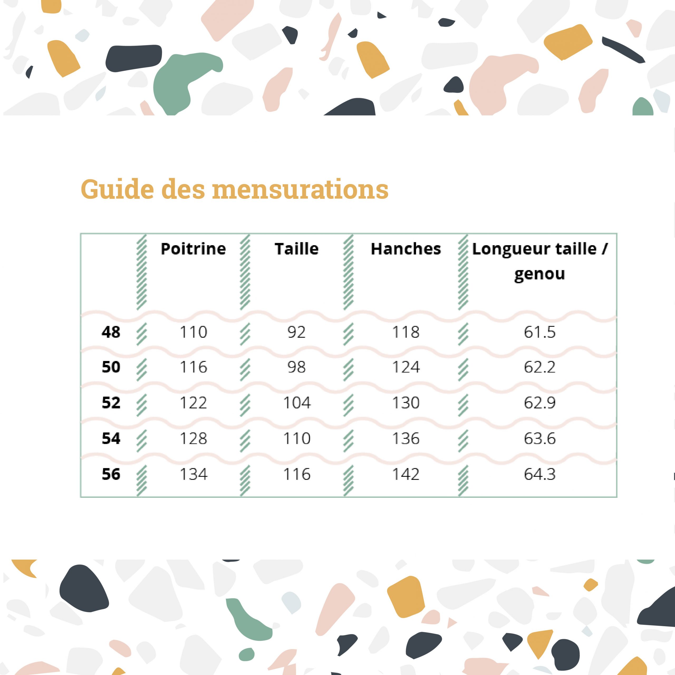 Guide mensurations grandes tailles