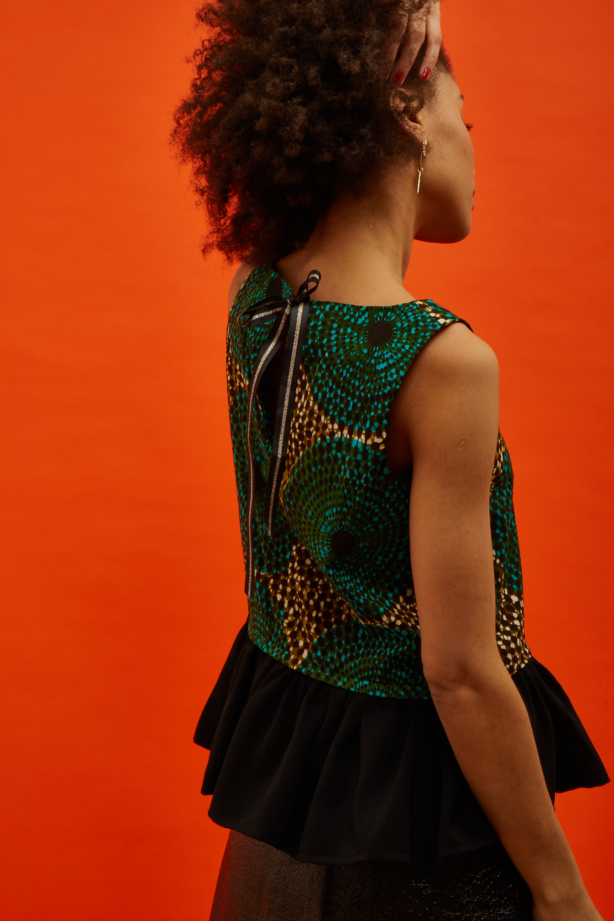 Top Violette version wax et basque noire