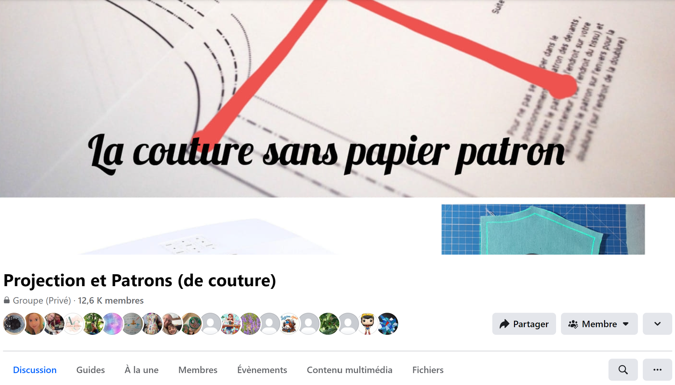 Groupe Facebook - Projection et patrons de couture