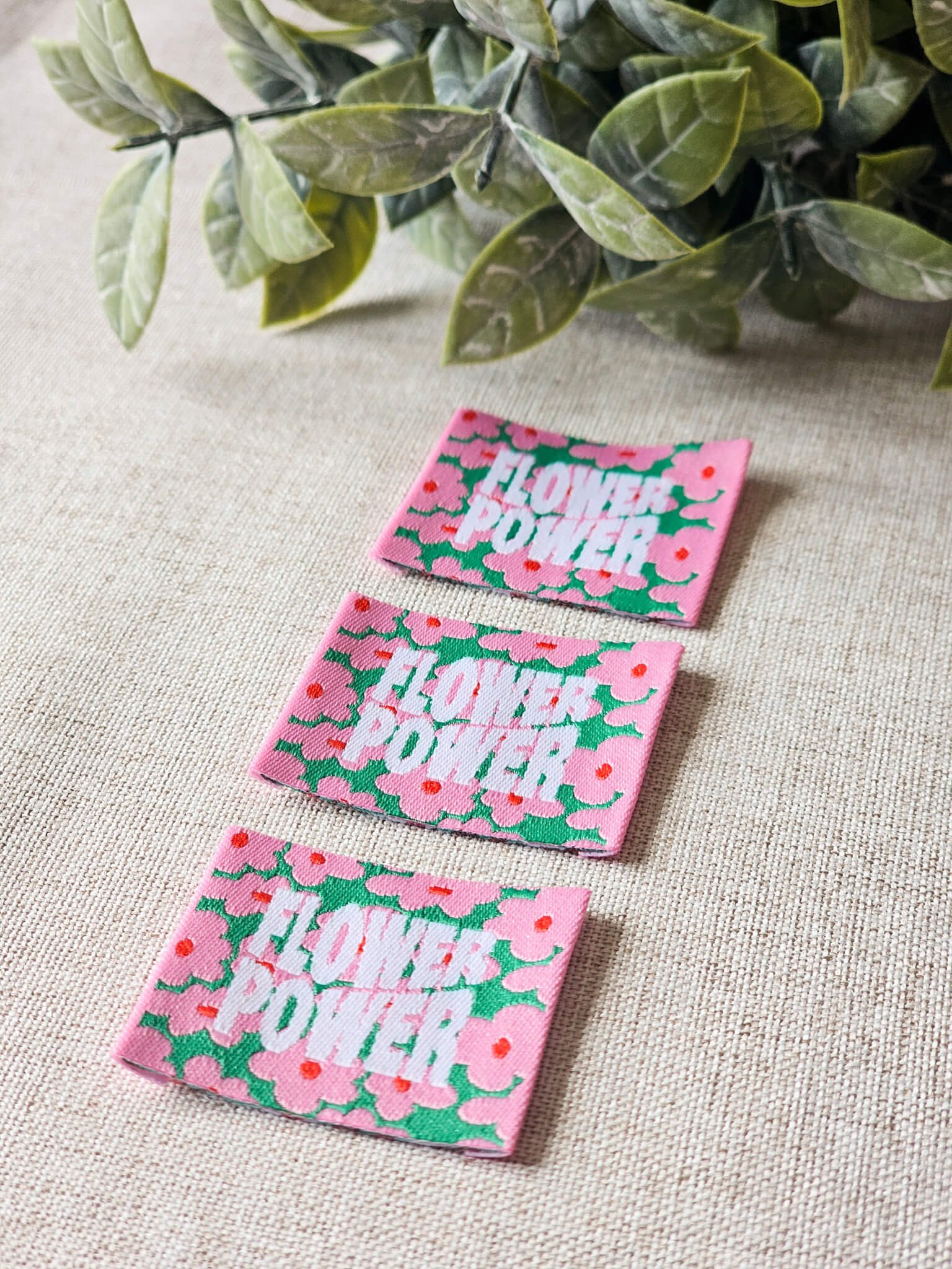 Etiquette à coudre - Flower Power