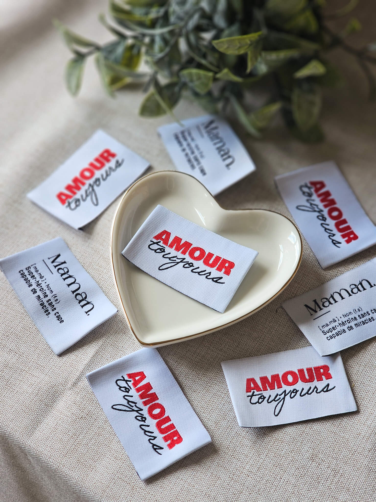 Etiquette à coudre - Amour Toujours